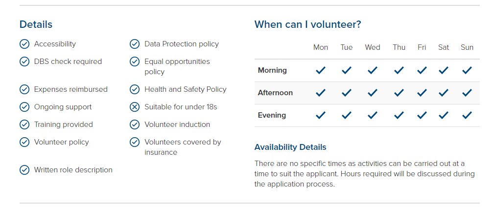 grant volunteer breakdown